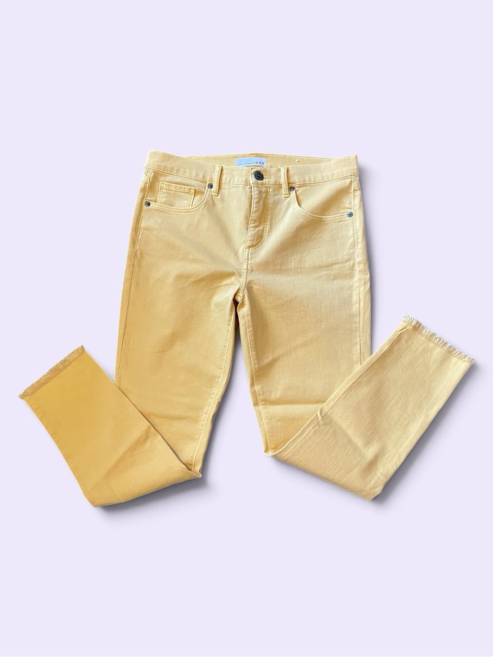 #071, LOFT Bright Yellow Skinny cropped Jeans, size 6